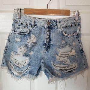 ASOS STRADIVARIUS shorts sz 4 27 distressed denim